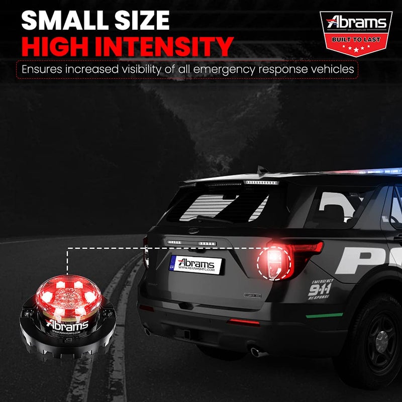 Abrams Blaster Emergency Vehicle LED Hideaway/Surface Mount Strobe Warning Light - White/White - Image 3